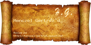 Henczel Gertrúd névjegykártya